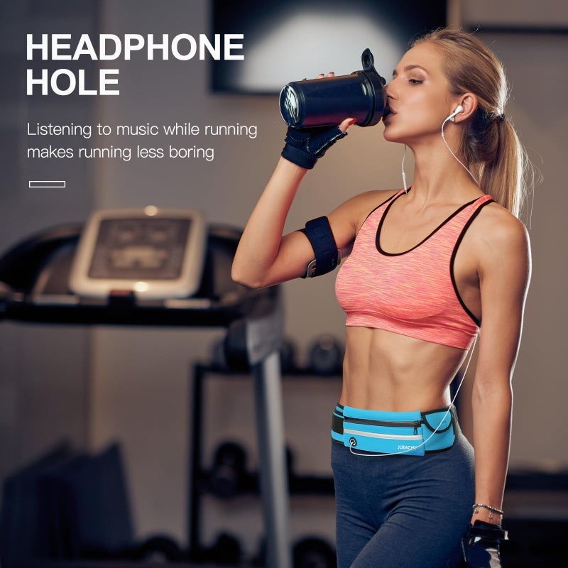 Jueachy Running Belts for Women Waterproof Fanny Pack Running Waist Pouch Phone holder Adjustable Sports Money Belt with Headphone Port - Image 4